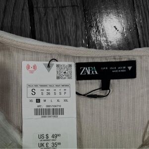 Zara Ivory Pinstripe Blouse